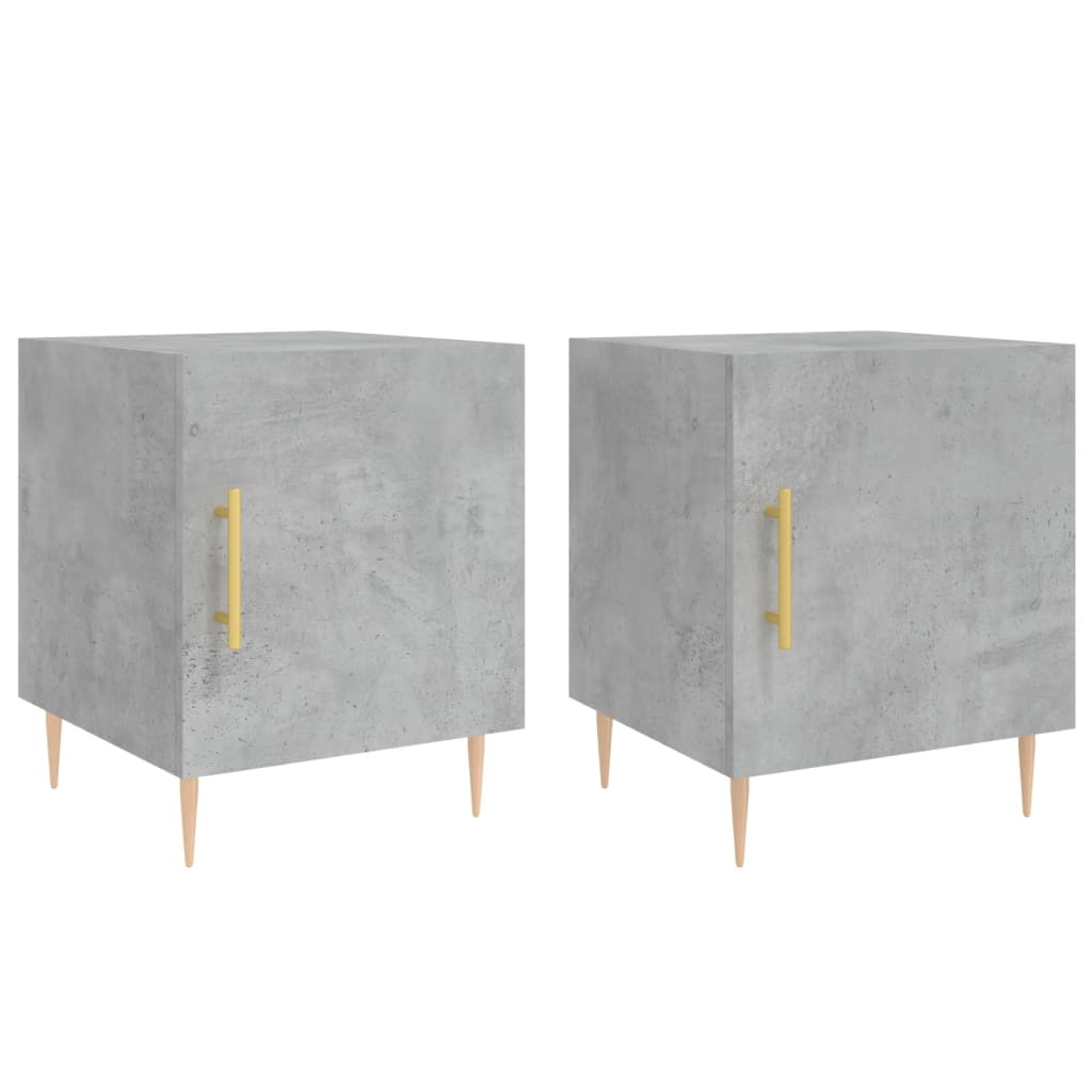 Comodini 2 pz Grigio Cemento 40x40x50 cm in Legno Multistrato - homemem39