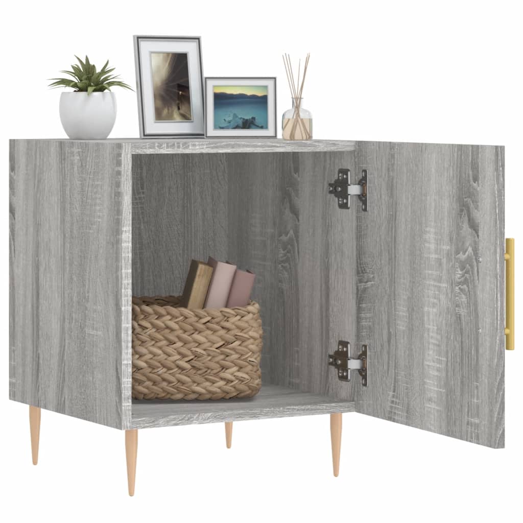 Comodini 2 pz Grigio Sonoma 40x40x50 cm in Legno Multistrato - homemem39