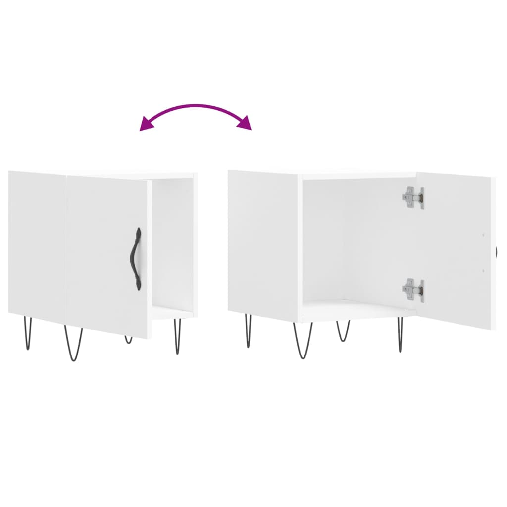 Comodini 2 pz Bianchi 40x40x50 cm in Legno Multistrato - homemem39