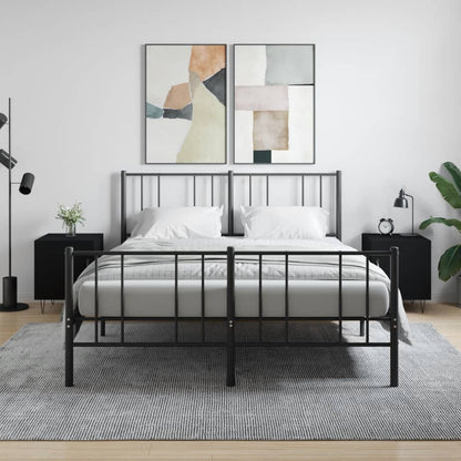 Comodini 2 pz Neri 40x40x50 cm in Legno Multistrato - homemem39