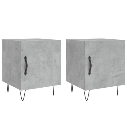Comodini 2 pz Grigio Cemento 40x40x50 cm in Legno Multistrato - homemem39