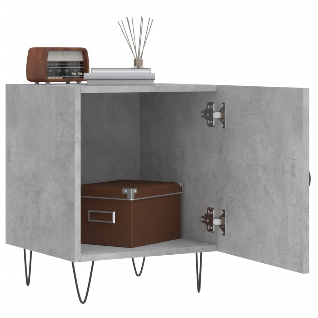 Comodini 2 pz Grigio Cemento 40x40x50 cm in Legno Multistrato - homemem39