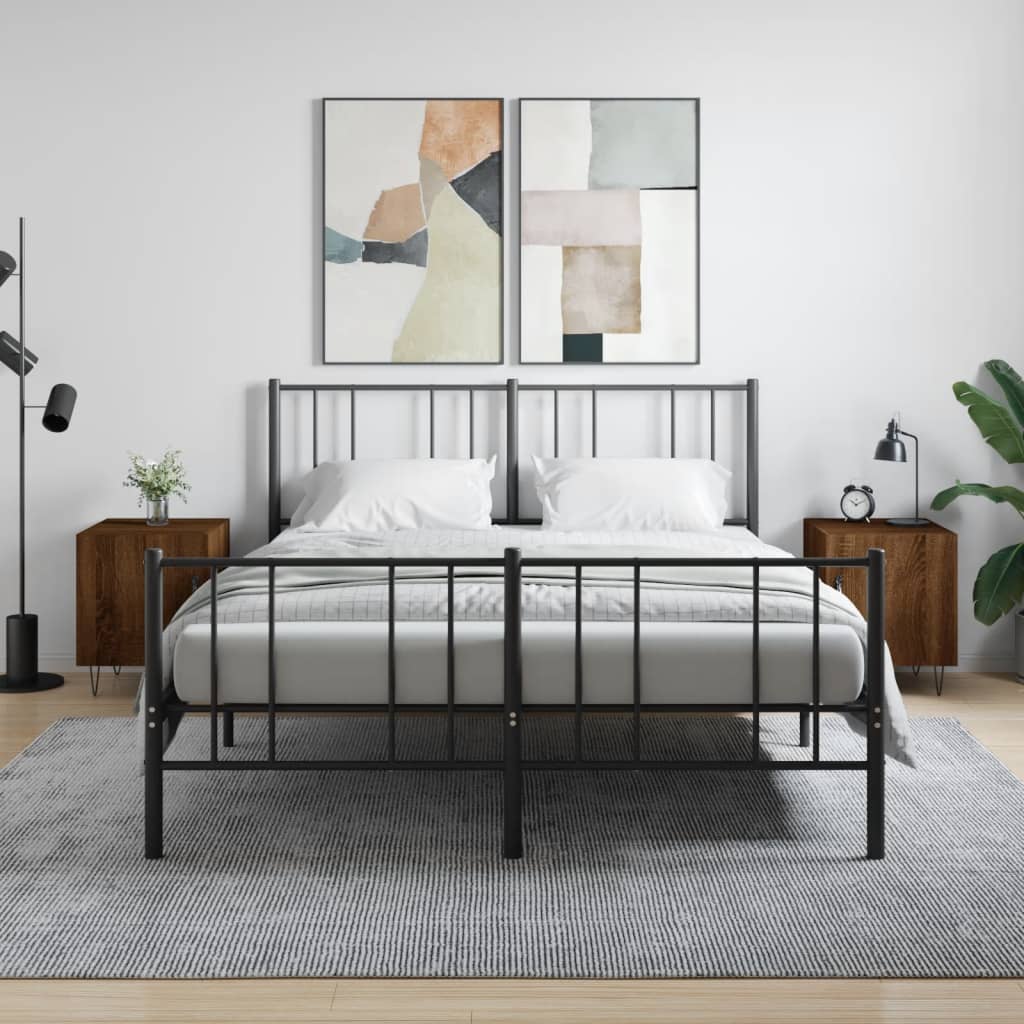 Comodini 2 pz Rovere Marrone 40x40x50 cm in Legno Multistrato - homemem39