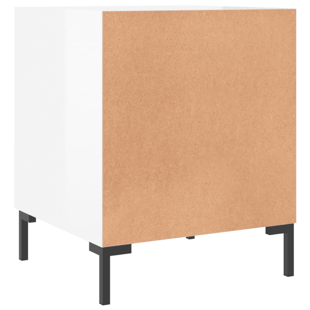 Comodini 2 pz Bianco Lucido 40x40x50 cm in Legno Multistrato - homemem39