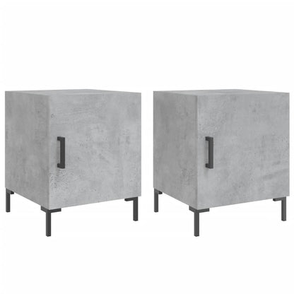 Comodini 2 pz Grigio Cemento 40x40x50 cm in Legno Multistrato - homemem39