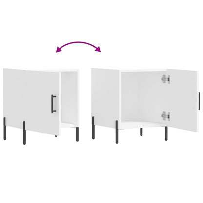 Comodini 2 pz Bianchi 40x40x50 cm in Legno Multistrato - homemem39