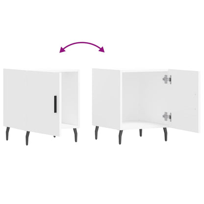 Comodini 2 pz Bianchi 40x40x50 cm in Legno Multistrato - homemem39