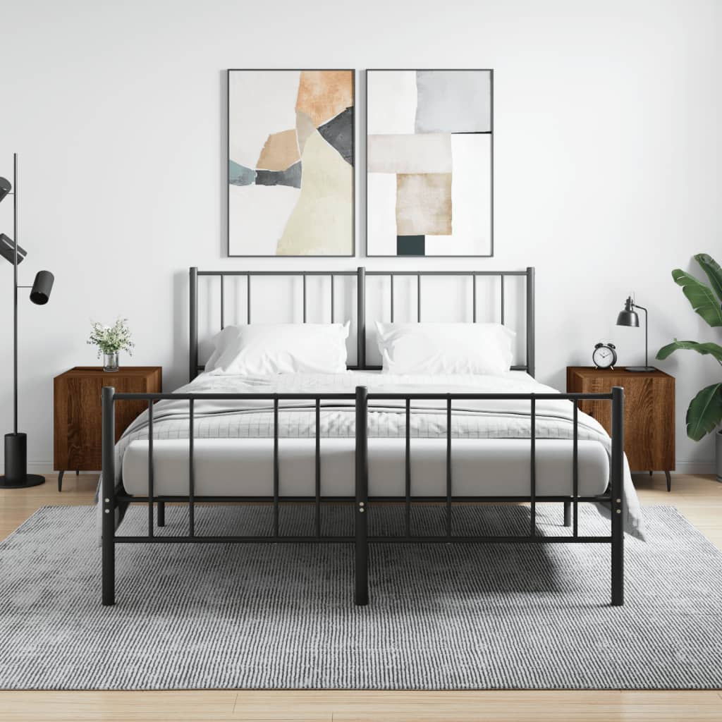 Comodini 2 pz Rovere Marrone 40x40x50 cm in Legno Multistrato - homemem39