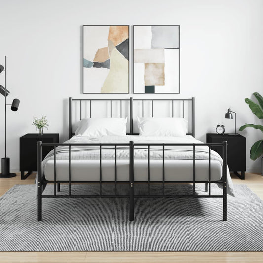 Comodini 2 pz Neri 40x40x50 cm in Legno Multistrato - homemem39