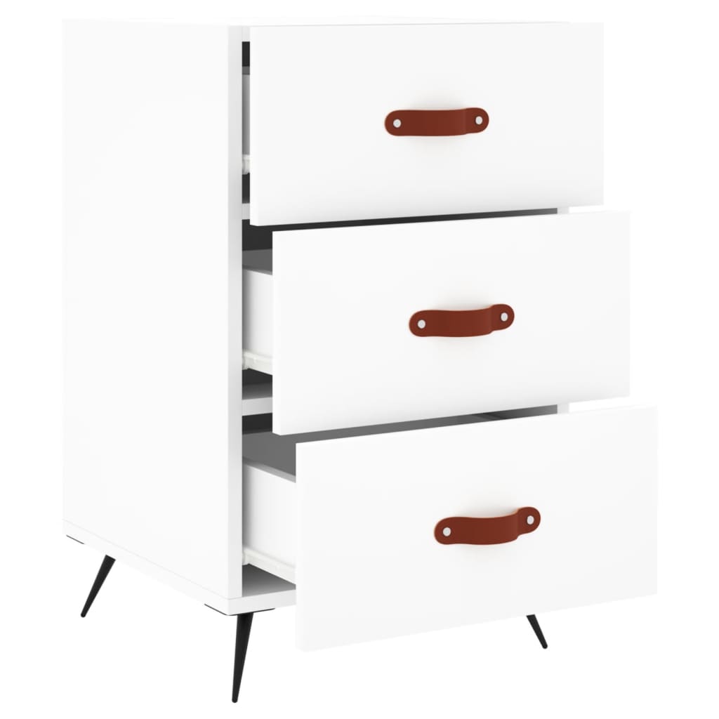 Comodino Bianco 40x40x66 cm in Legno Multistrato - homemem39