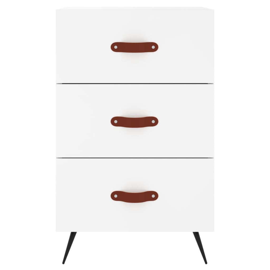 Comodino Bianco 40x40x66 cm in Legno Multistrato - homemem39