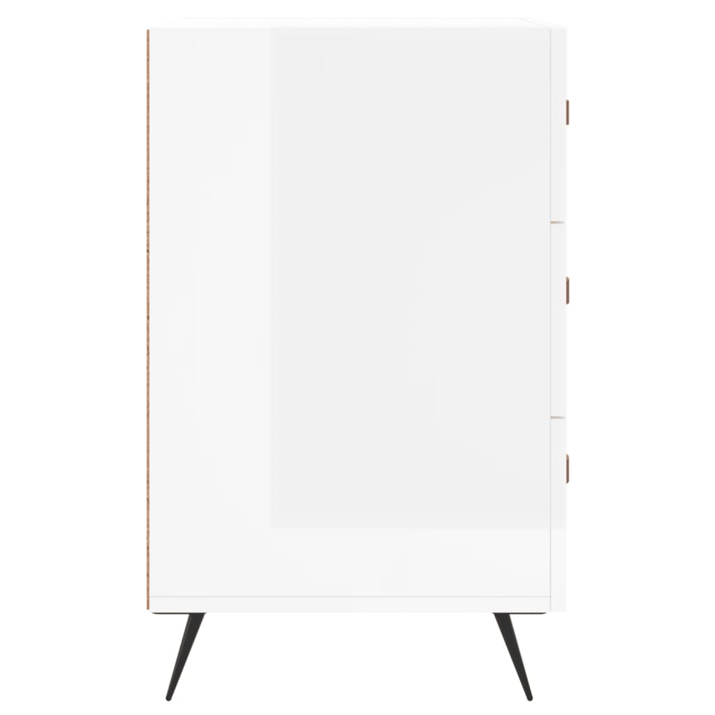 Comodino Bianco Lucido 40x40x66 cm in Legno Multistrato - homemem39