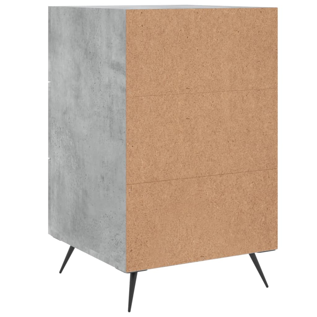 Comodino Grigio Cemento 40x40x66 cm in Legno Multistrato - homemem39
