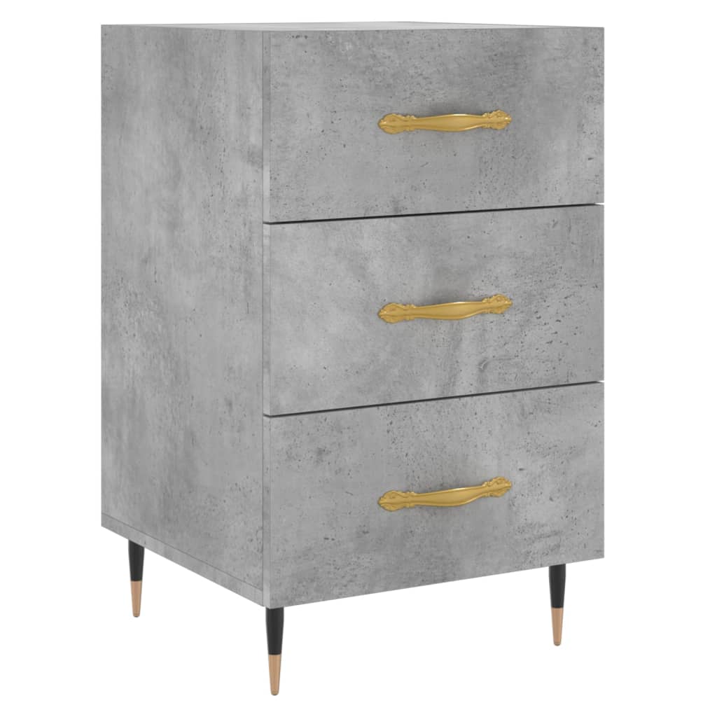 Comodino Grigio Cemento 40x40x66 cm in Legno Multistrato - homemem39