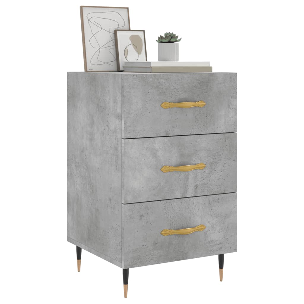 Comodino Grigio Cemento 40x40x66 cm in Legno Multistrato - homemem39