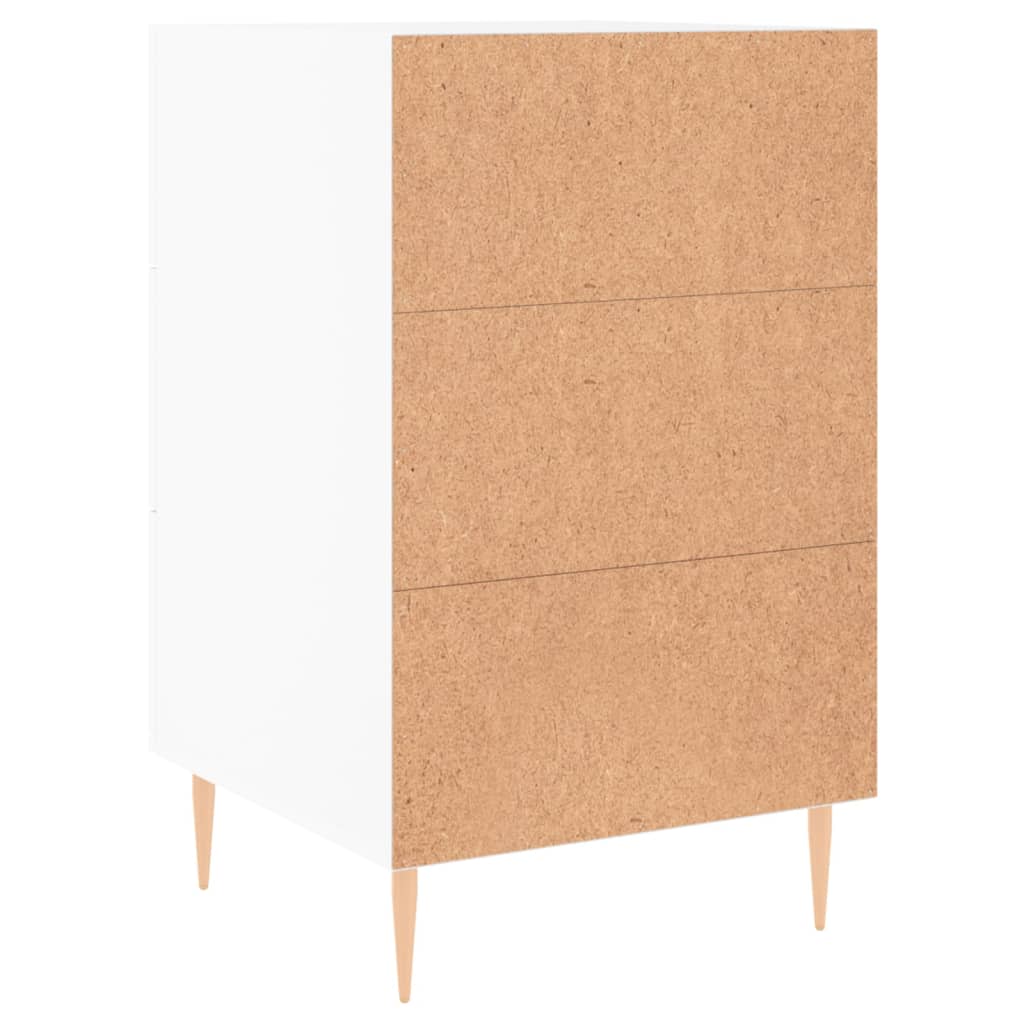 Comodino Bianco 40x40x66 cm in Legno Multistrato - homemem39