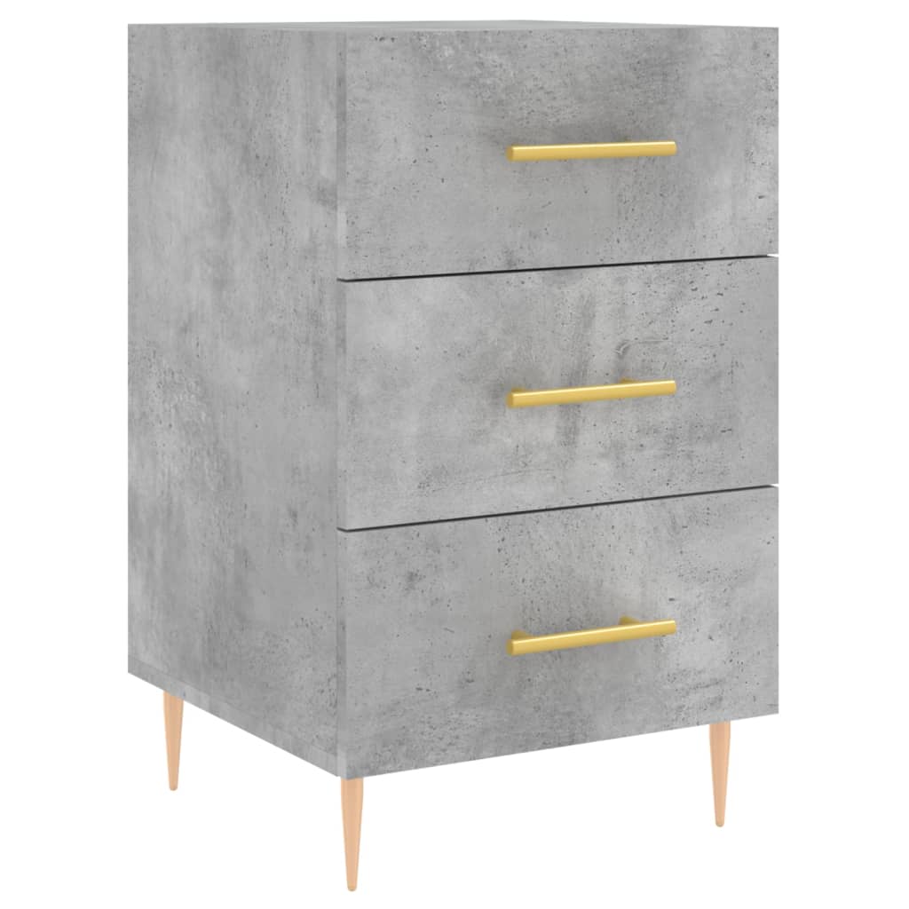 Comodino Grigio Cemento 40x40x66 cm in Legno Multistrato - homemem39