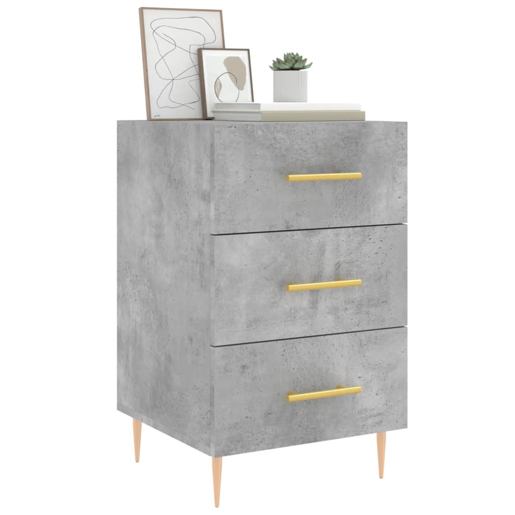 Comodino Grigio Cemento 40x40x66 cm in Legno Multistrato - homemem39