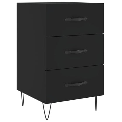 Comodino Nero 40x40x66 cm in Legno Multistrato - homemem39