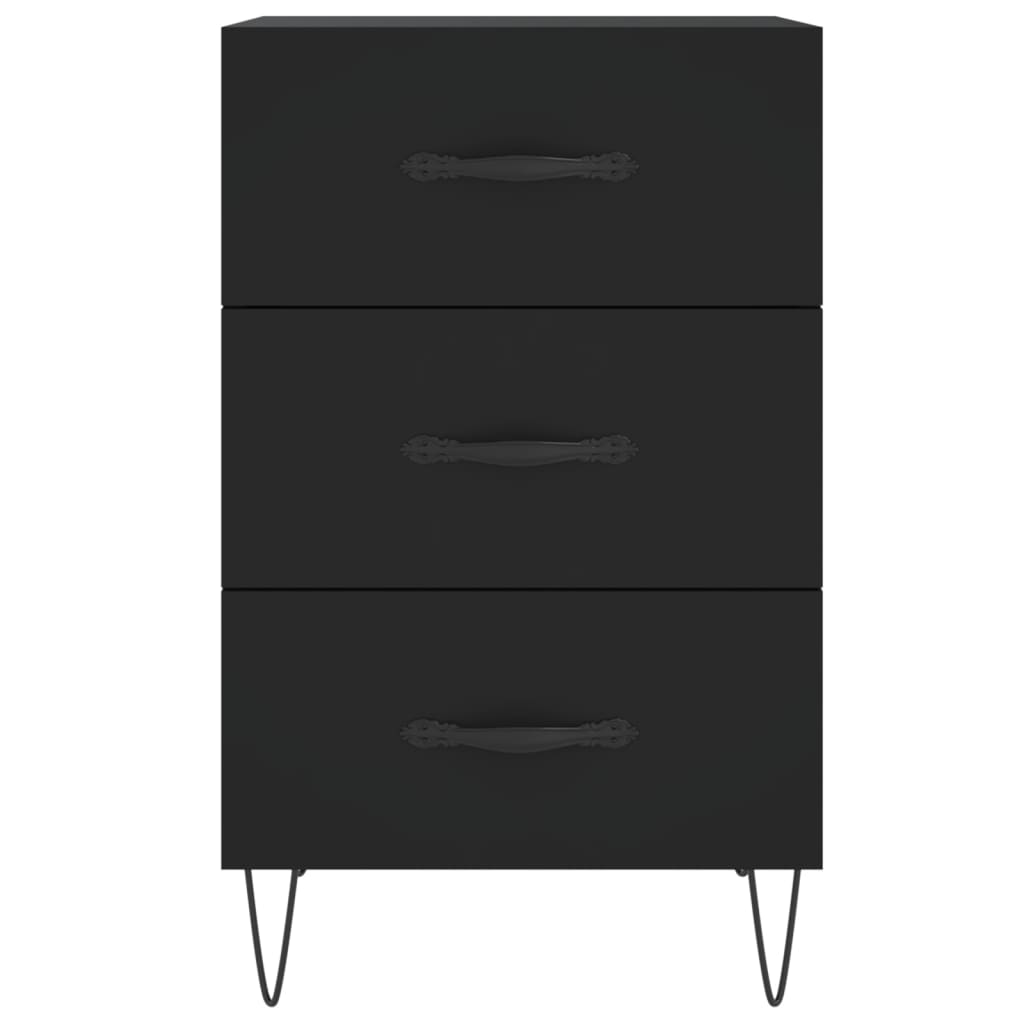 Comodino Nero 40x40x66 cm in Legno Multistrato - homemem39
