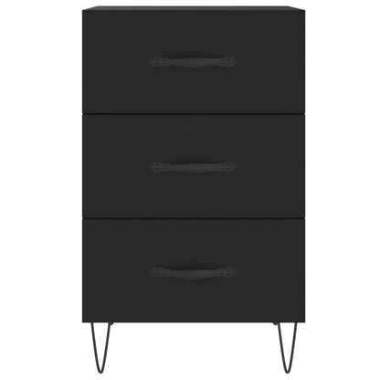 Comodino Nero 40x40x66 cm in Legno Multistrato - homemem39