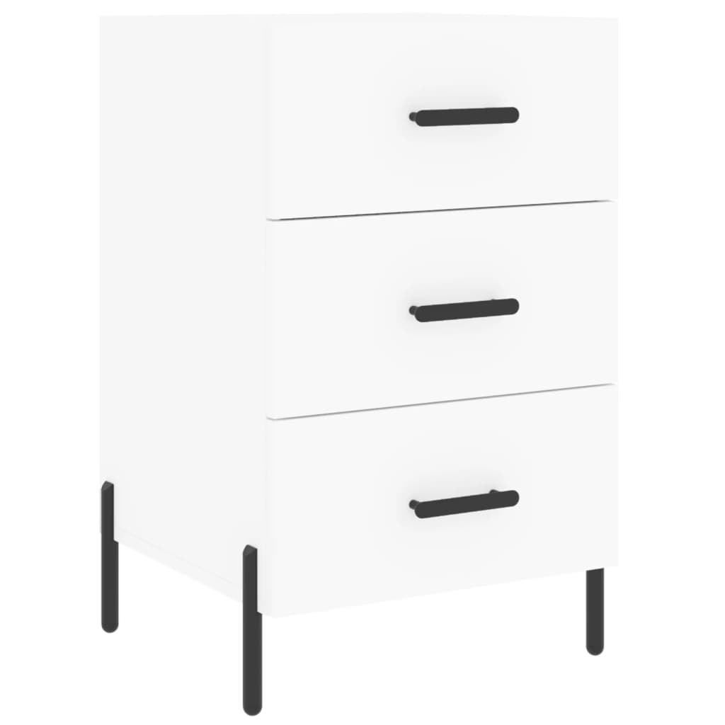 Comodino Bianco 40x40x66 cm in Legno Multistrato - homemem39