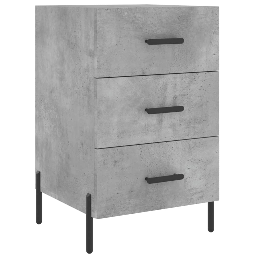 Comodino Grigio Cemento 40x40x66 cm in Legno Multistrato - homemem39