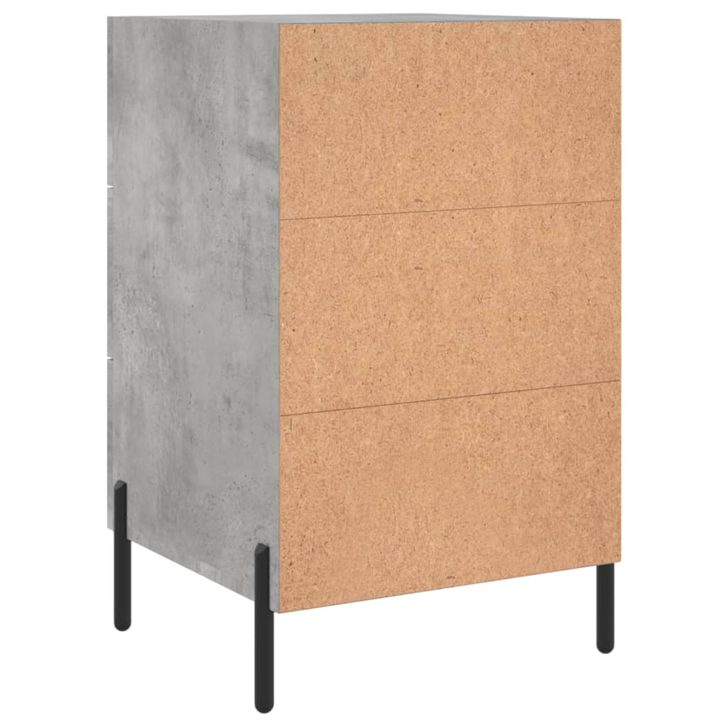 Comodino Grigio Cemento 40x40x66 cm in Legno Multistrato - homemem39