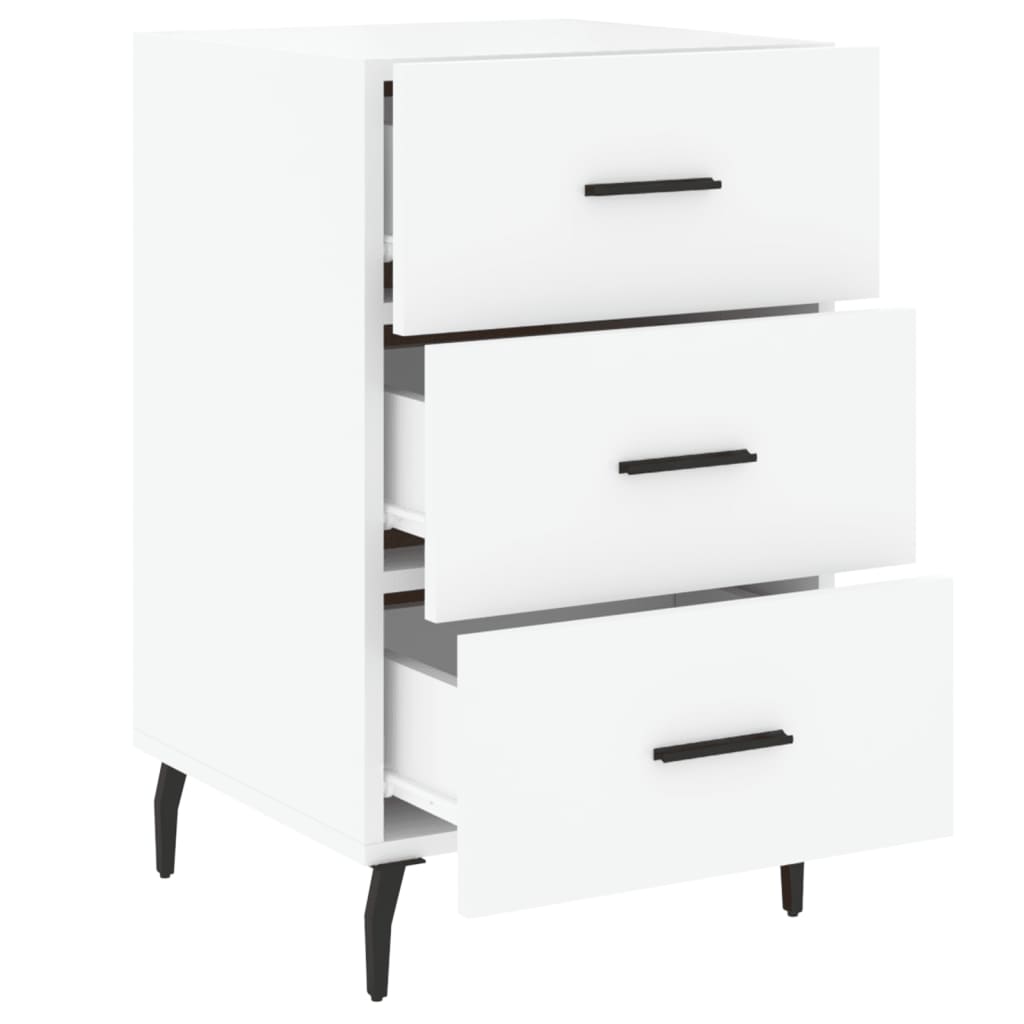 Comodino Bianco 40x40x66 cm in Legno Multistrato - homemem39