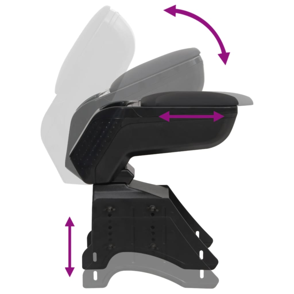 Bracciolo per Auto Universale Nero 13x33(33-53) cm in ABS - homemem39