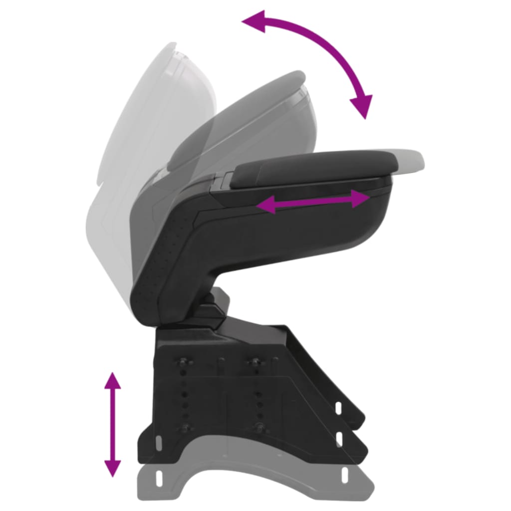 Bracciolo per Auto Universale Nero 14x30x(32-48,5) cm in ABS - homemem39