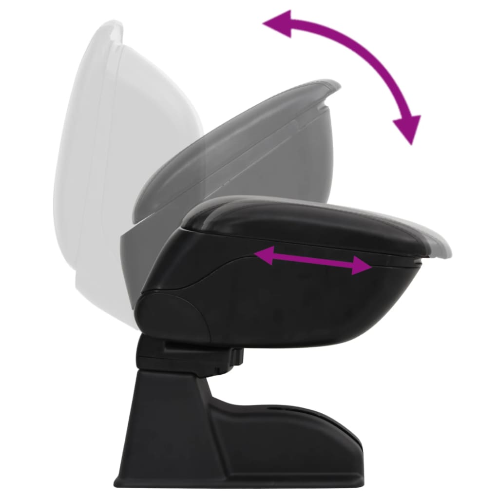 Bracciolo per Auto Nero 12x29x(32-46) cm in ABS - homemem39