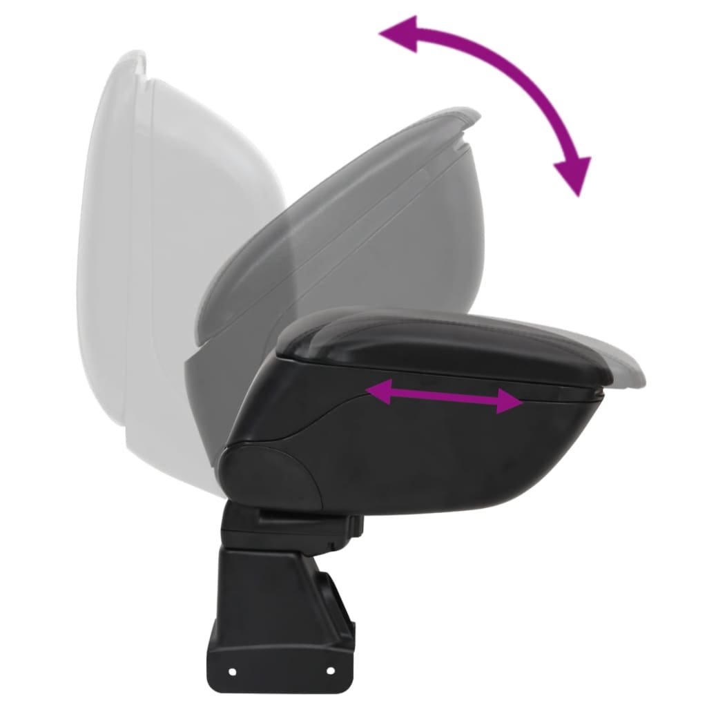 Bracciolo per Auto Nero 13x31x(31-44) cm in ABS - homemem39