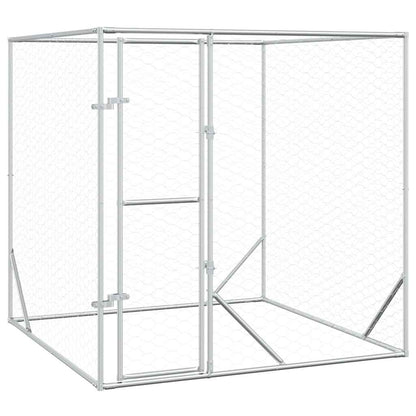 Cuccia per Cani da Esterno Argento 2x2x2 m Acciaio Zincato | homemem39