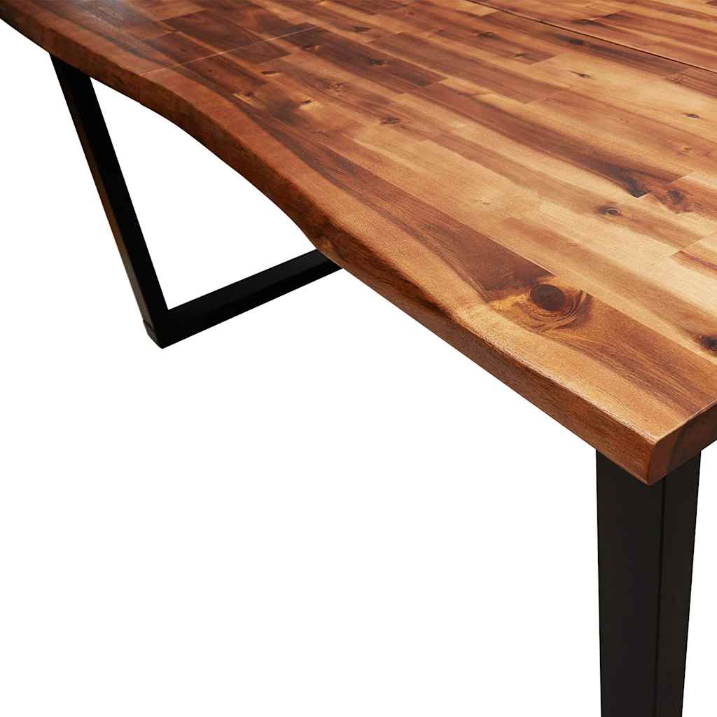 Tavolo da Pranzo Bordi Vivi 140x80x75 cm Legno Massello Acacia | homemem39