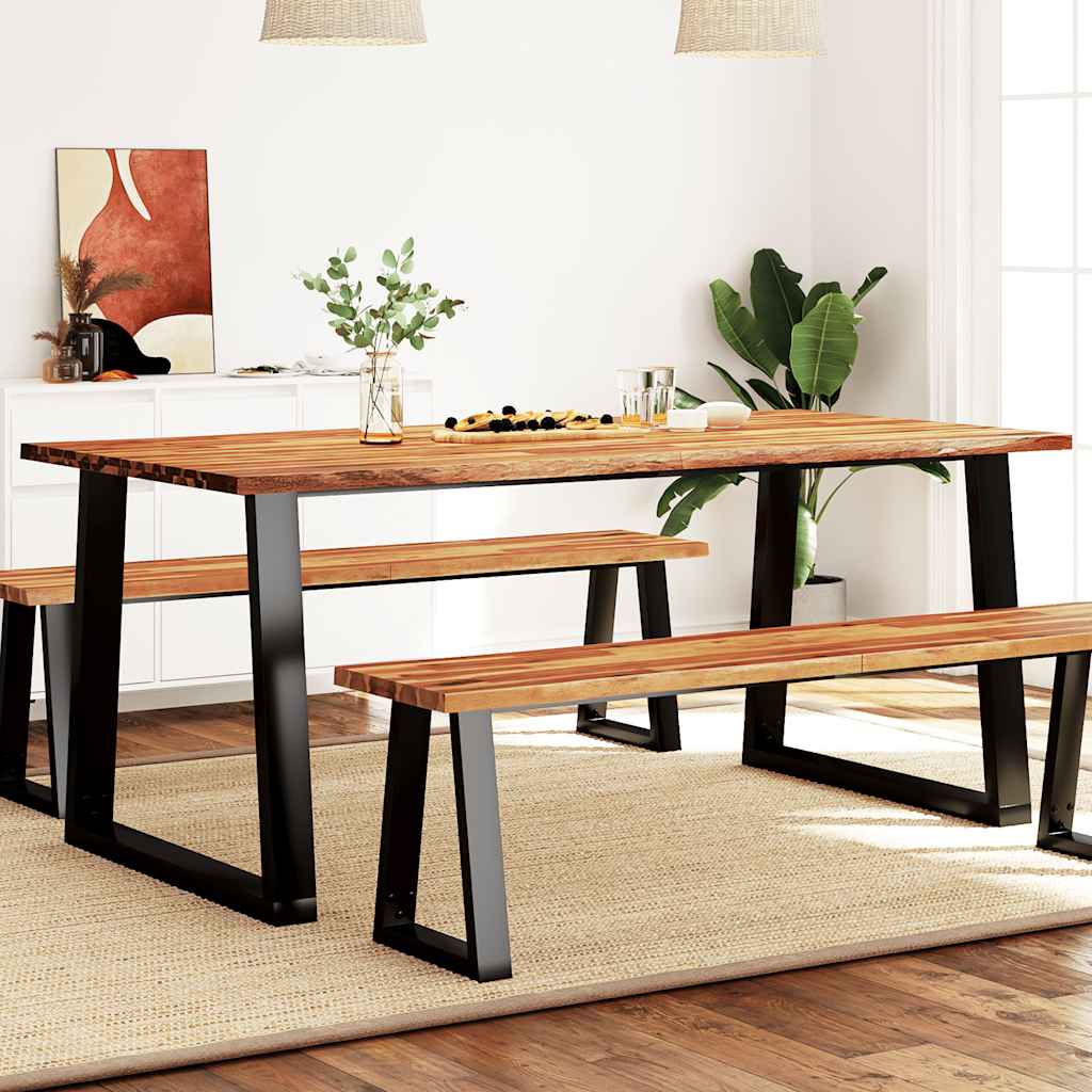 Tavolo da Pranzo Bordi Vivi 180x90x75 cm Legno Massello Acacia | homemem39