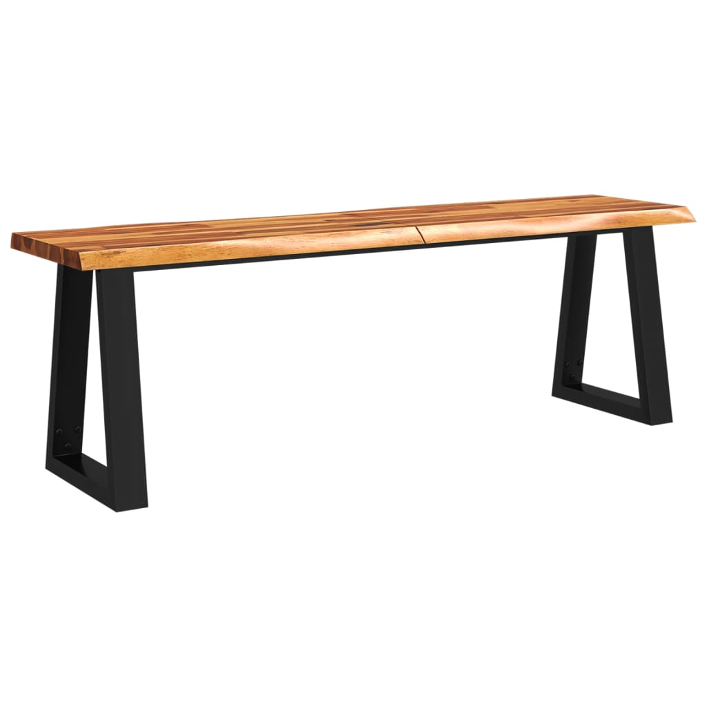 Panca con Bordi Vivi 140 cm in Legno Massello di Acacia | homemem39