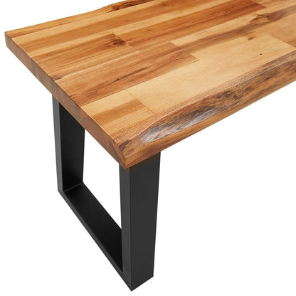 Panca con Bordi Vivi 140 cm in Legno Massello di Acacia | homemem39