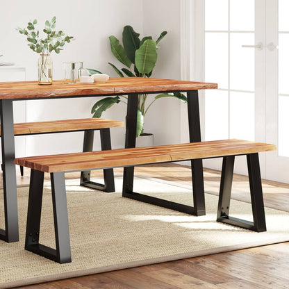 Panca con Bordi Vivi 140 cm in Legno Massello di Acacia | homemem39