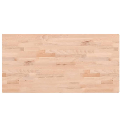 Piano Tavolo 100x50x2,5cm Rettangolare Legno Massello di Faggio - homemem39