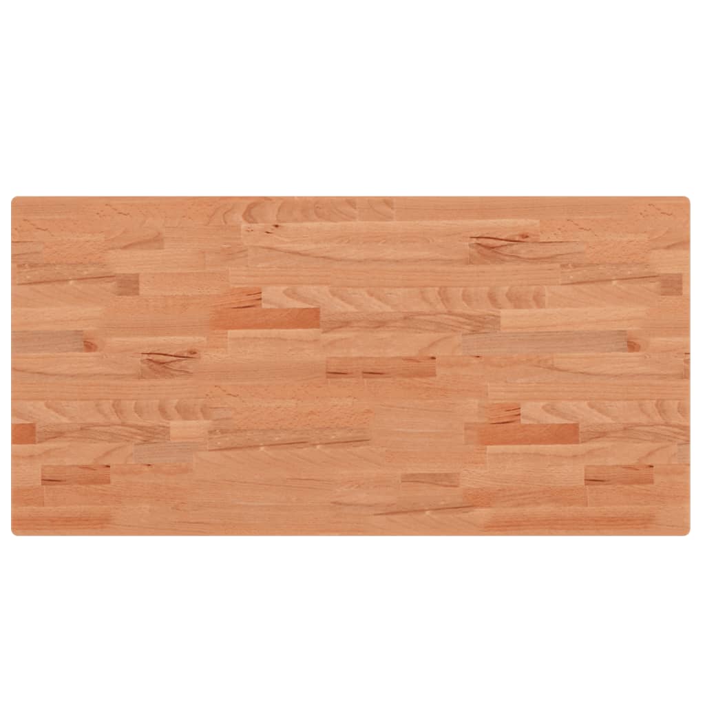 Piano Tavolo 100x50x2,5cm Rettangolare Legno Massello di Faggio - homemem39