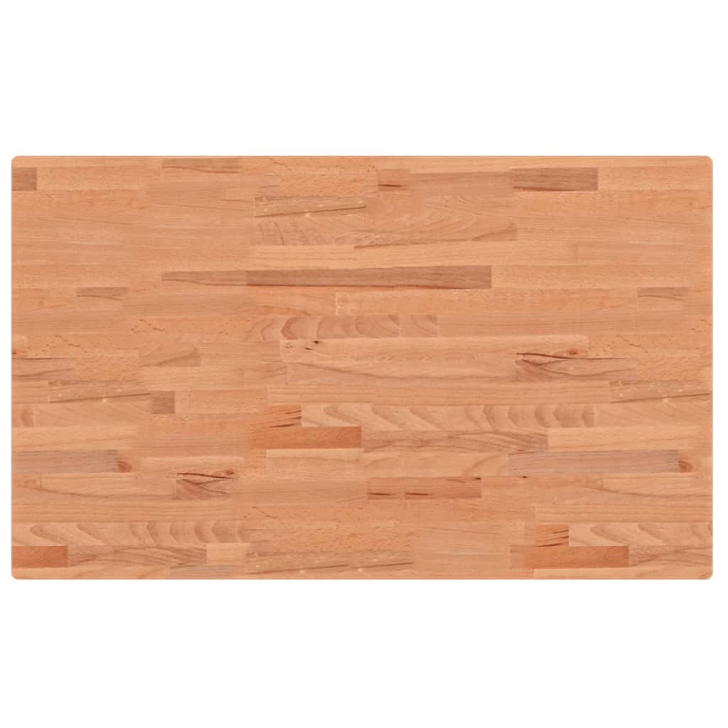 Piano Tavolo 100x60x2,5cm Rettangolare Legno Massello di Faggio - homemem39