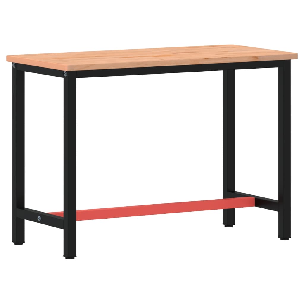 Banco da Lavoro 115x55x81,5 cm Legno Massello Faggio e Metallo - homemem39