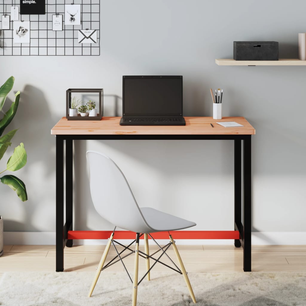 Banco da Lavoro 115x55x81,5 cm Legno Massello Faggio e Metallo - homemem39