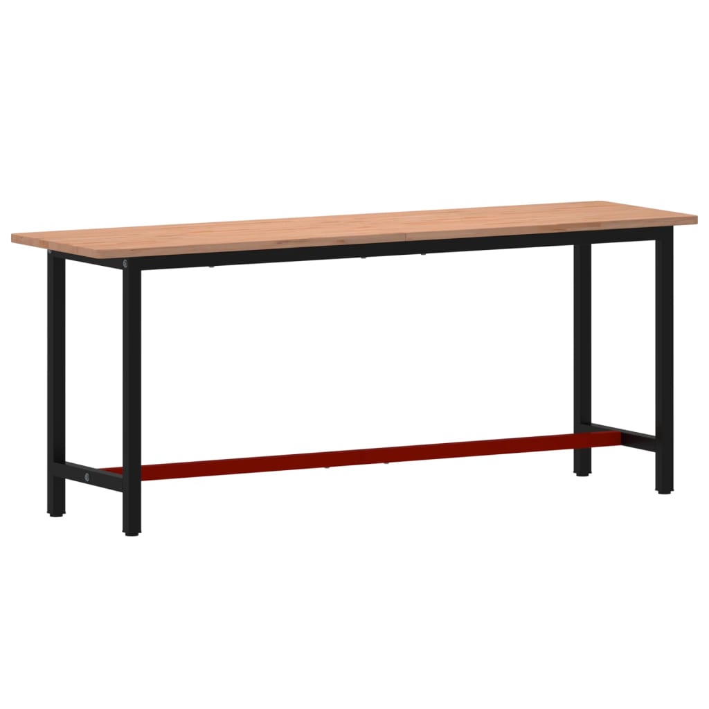 Banco da Lavoro 200x55x81,5 cm Legno Massello Faggio e Metallo