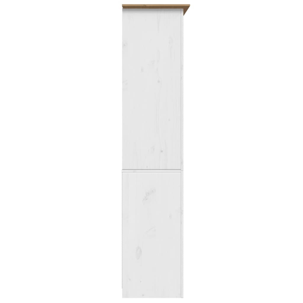 Libreria BODO 82x40x173 cm Legno Massello Pino Bianco e Marrone