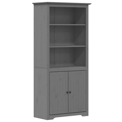 Libreria BODO 82x40x173 cm in Legno Massello di Pino Grigio