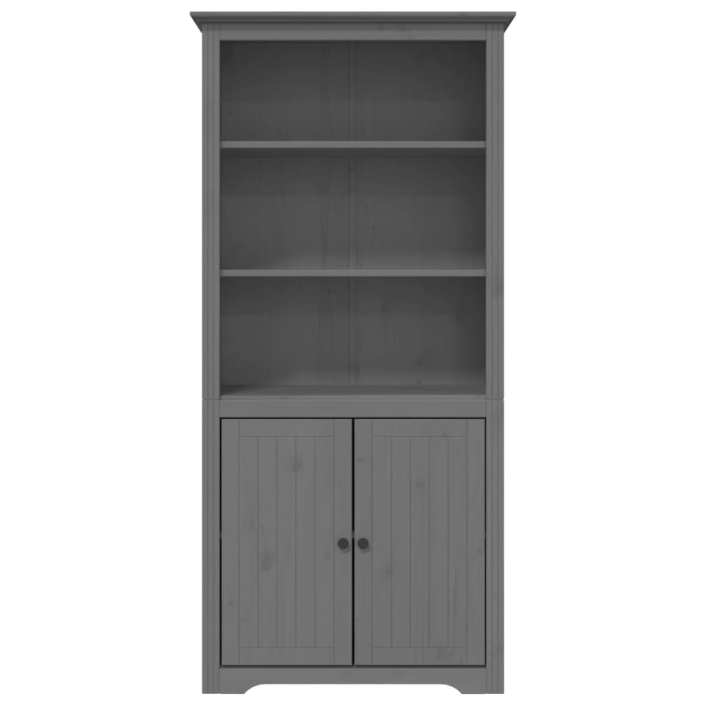 Libreria BODO 82x40x173 cm in Legno Massello di Pino Grigio