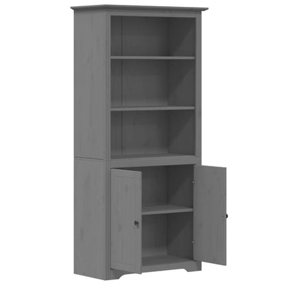 Libreria BODO 82x40x173 cm in Legno Massello di Pino Grigio