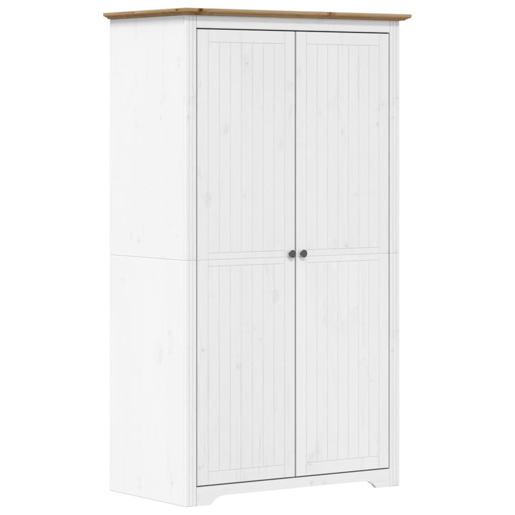 Armadio BODO 99x53,5x173 cm Legno Massello Pino Bianco Marrone - homemem39